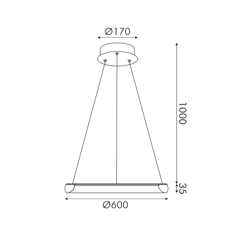 Pendul LED 32W • CCT reglabil • 2500lm - metal, acril, negru [2]