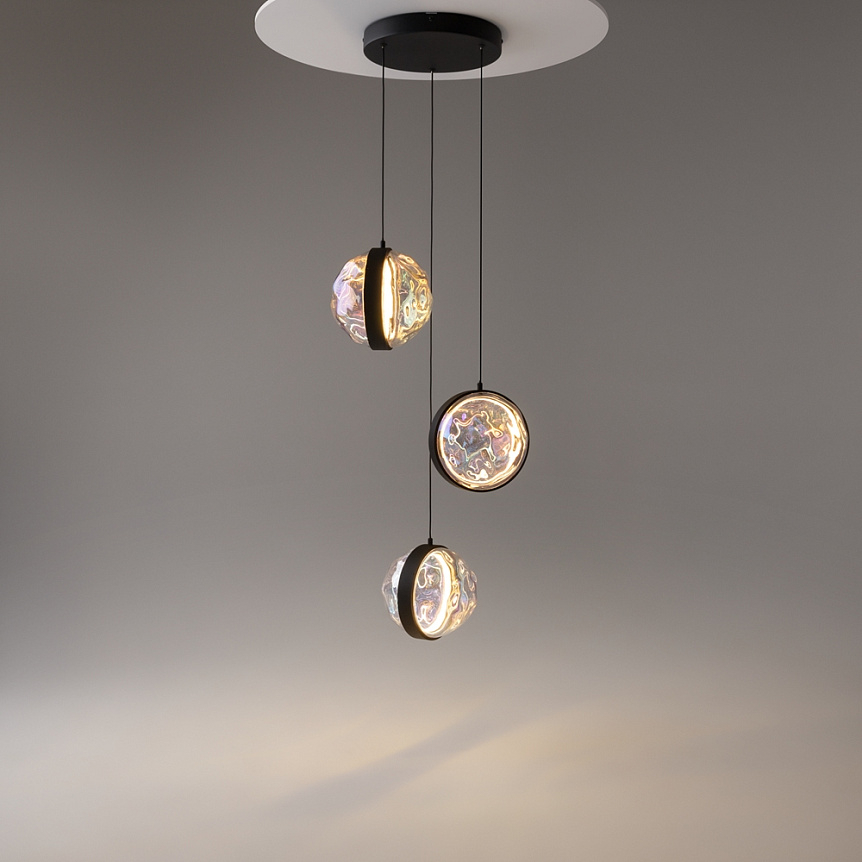 Pendul LED Misterio 15W • 2700K • 2000lm • Ø38 cm × H320 cm - metal, sticlă, negru [6]
