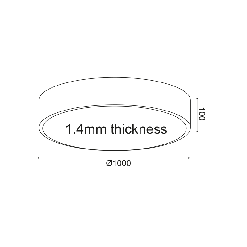 Plafonieră LED Optimus 100W • CCT reglabil • 9500lm • Ø100 cm × H10 cm - metal, negru [2]