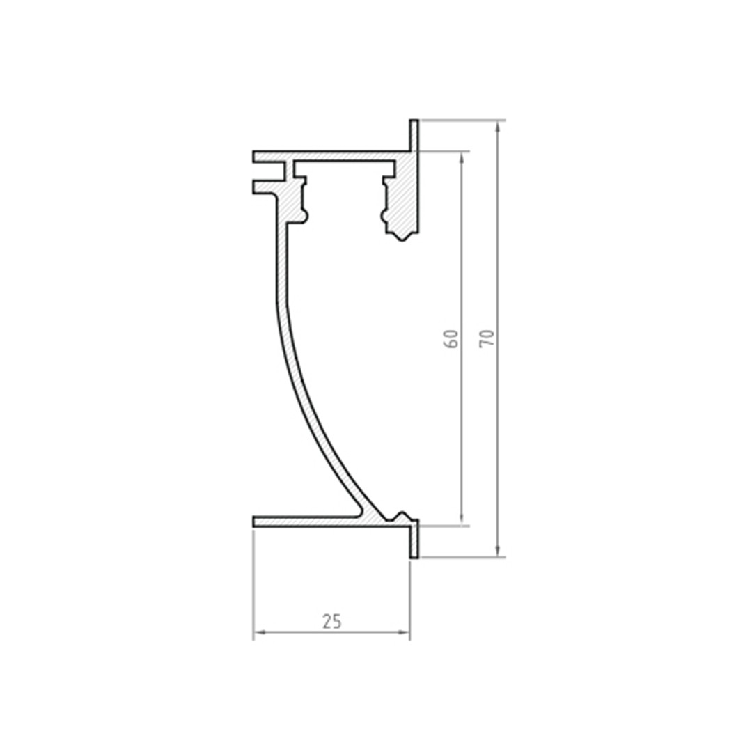 Profil aluminiu LED încastrat P26-2 negru [3]