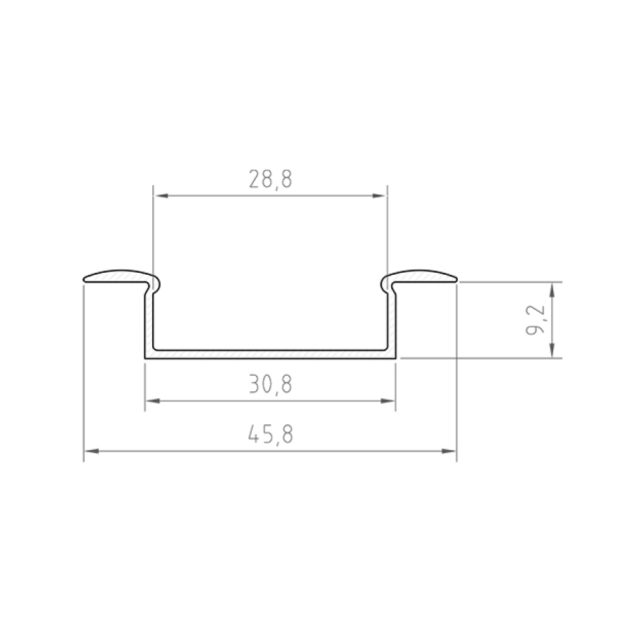 Profil aluminiu LED încastrat P14-1 alb [2]