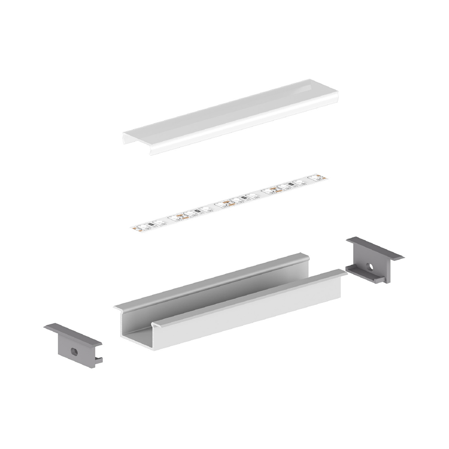 Profil aluminiu LED încastrat P14-2 alb [3]
