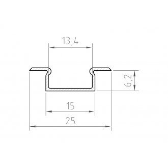 Profil aluminiu LED încastrat P6-2 alb [3]
