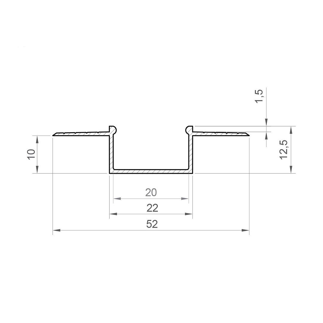 Profil aluminiu LED încastrat GK14-3 argintiu anodizat [3]
