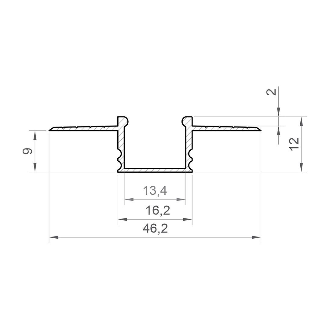 Profil aluminiu LED încastrat GK18-3 argintiu anodizat [3]
