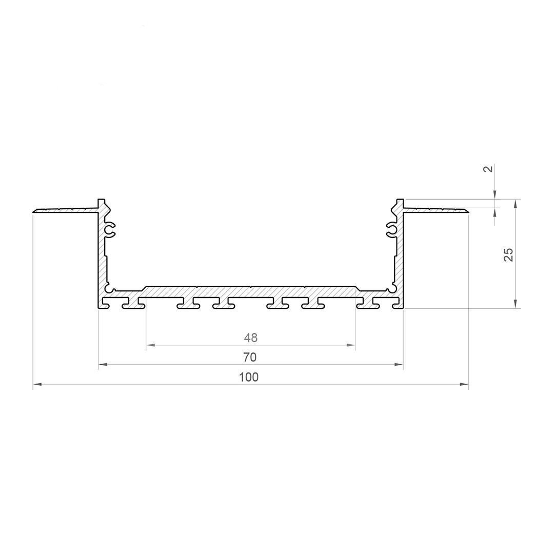 Profil aluminiu LED încastrat GK27-7 argintiu anodizat [2]