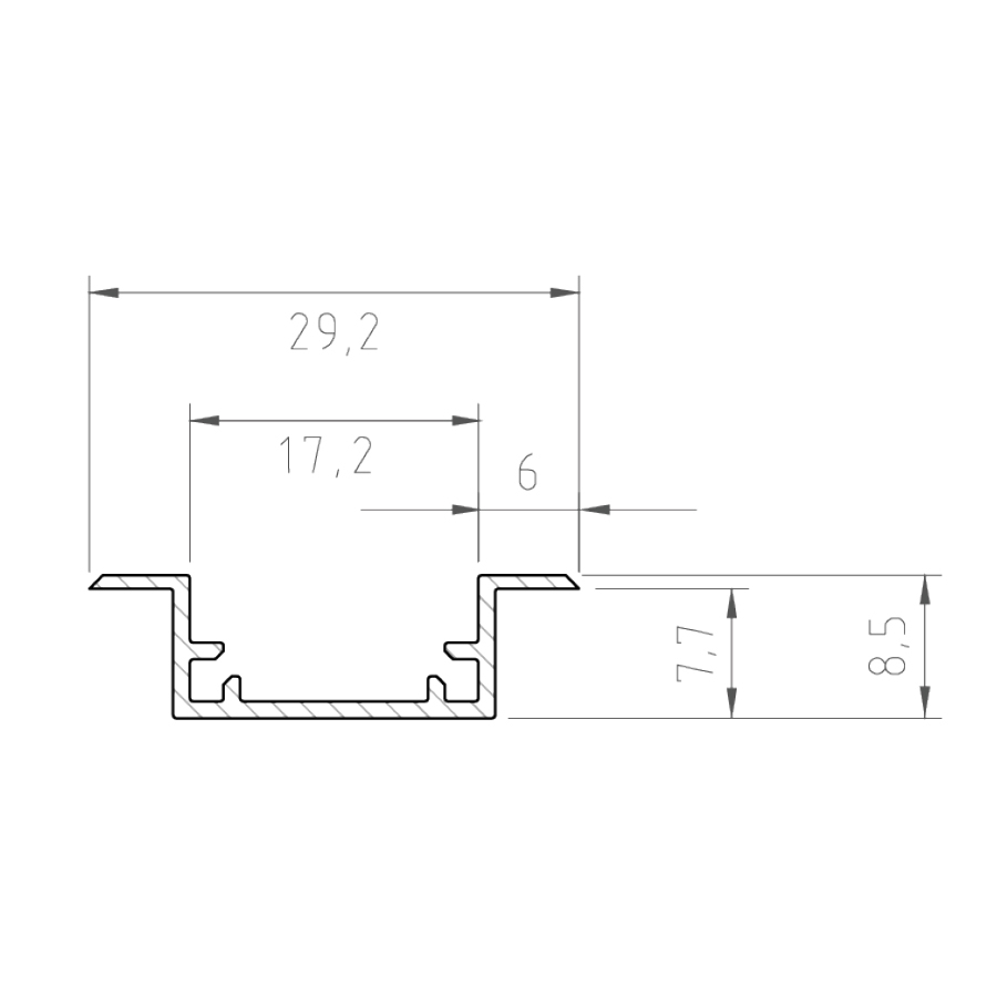 Profil aluminiu LED P11-2 argintiu anodizat [2]