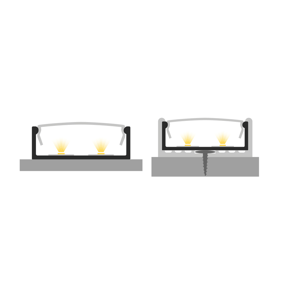 Profil aluminiu LED aplicat P13-1 argintiu anodizat [4]