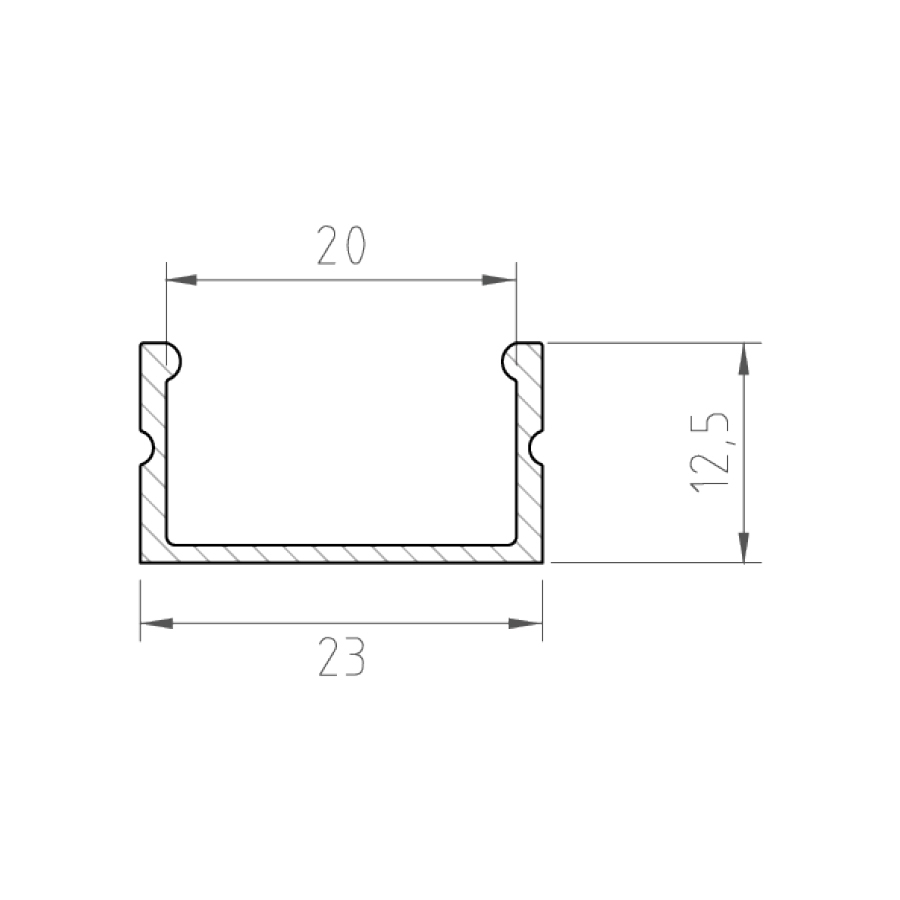 Profil aluminiu LED aplicat P13-2 argintiu anodizat [3]