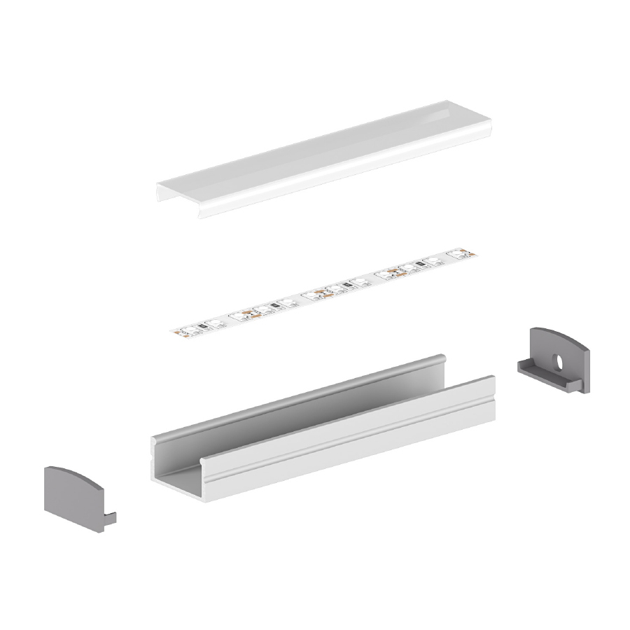 Profil aluminiu LED aplicat P13-2 argintiu anodizat [2]