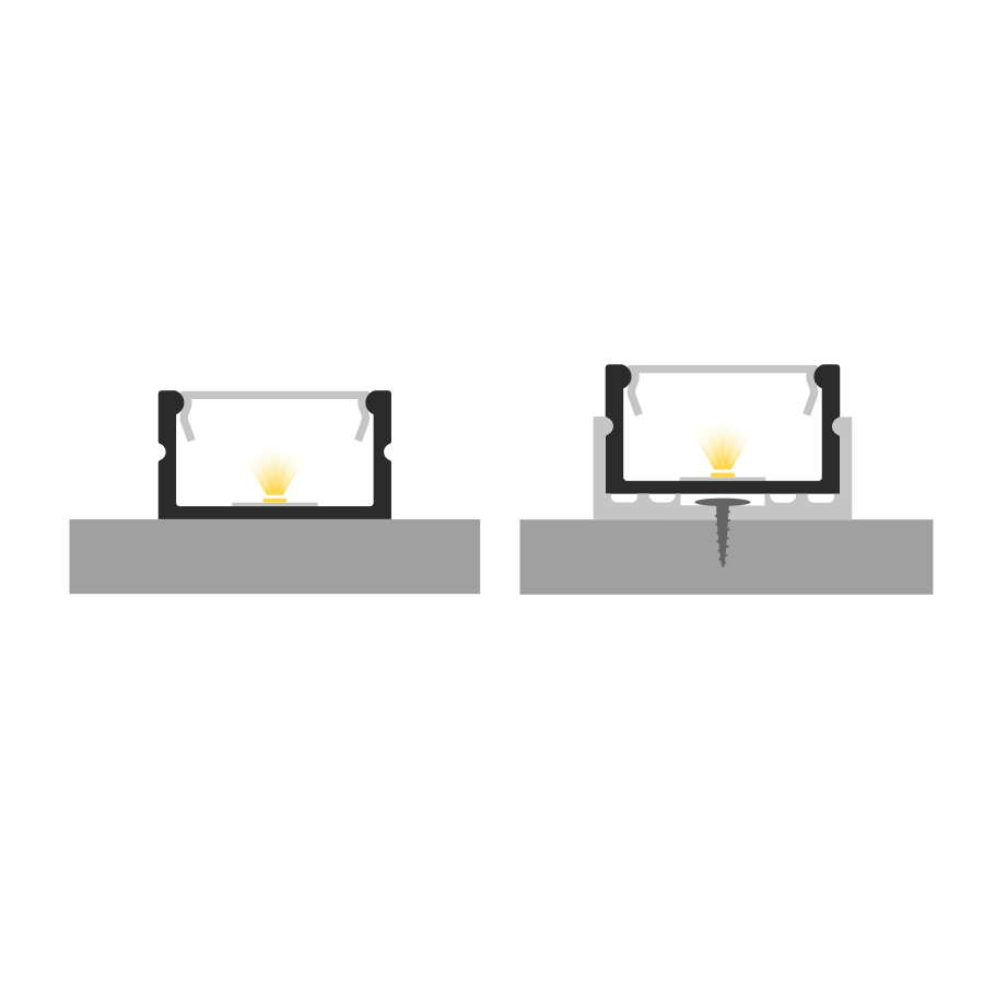 Profil aluminiu LED aplicat P13-2 argintiu anodizat [4]