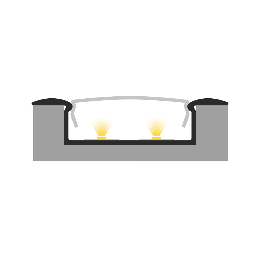 Profil aluminiu LED încastrat P14-1 argintiu anodizat [4]