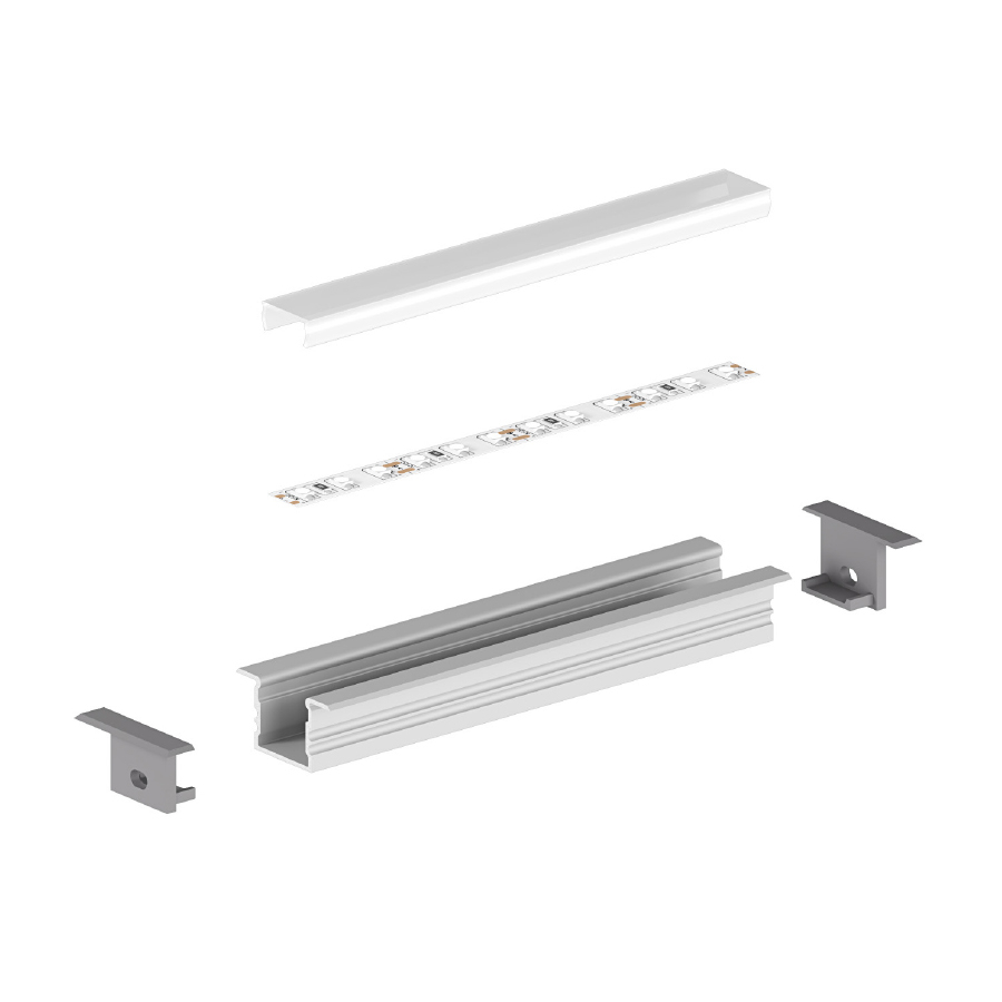 Profil aluminiu LED încastrat P18-2 argintiu anodizat [4]