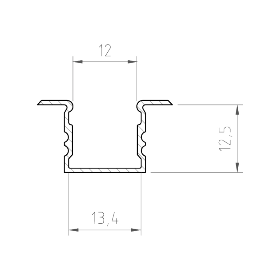 Profil aluminiu LED încastrat P18-2 argintiu anodizat [2]