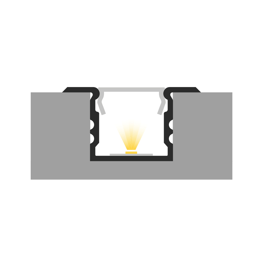 Profil aluminiu LED încastrat P18-2 argintiu anodizat [3]