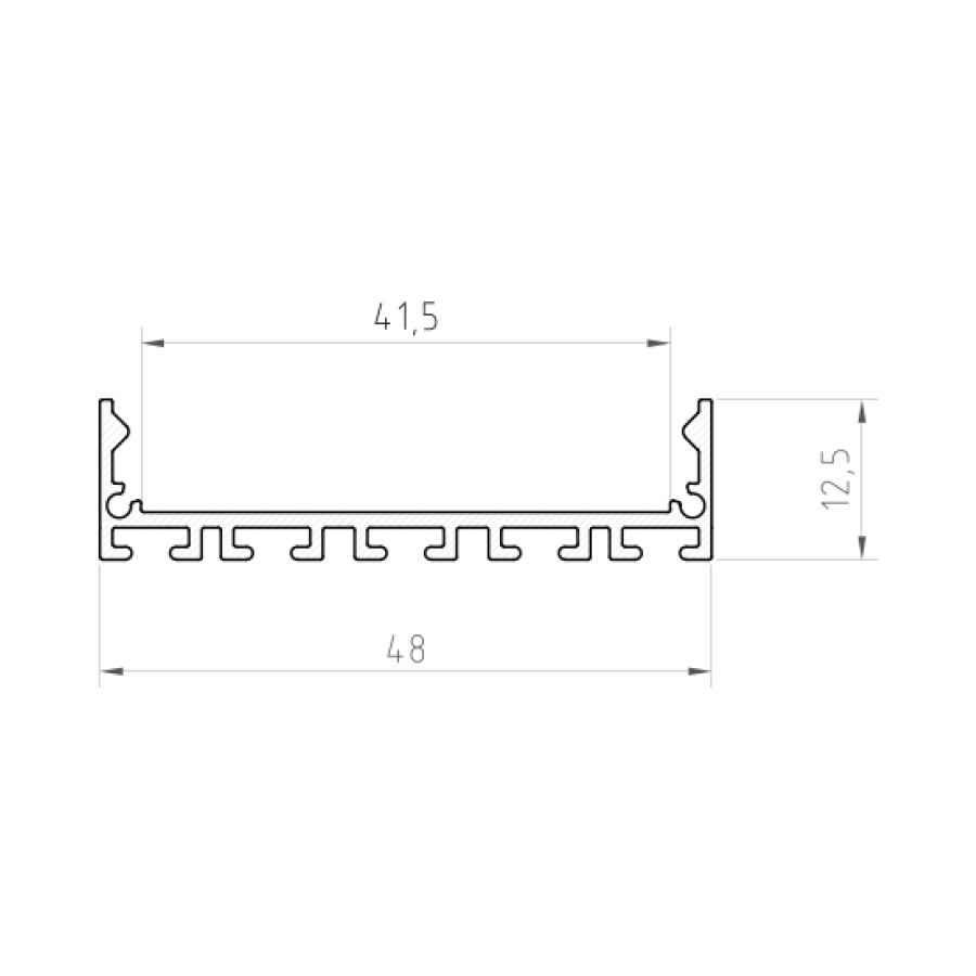 Profil aluminiu LED aplicat P20-1 argintiu anodizat [3]