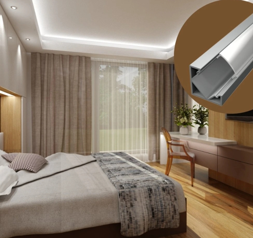 Profil aluminiu LED de colț P201 argintiu anodizat [4]