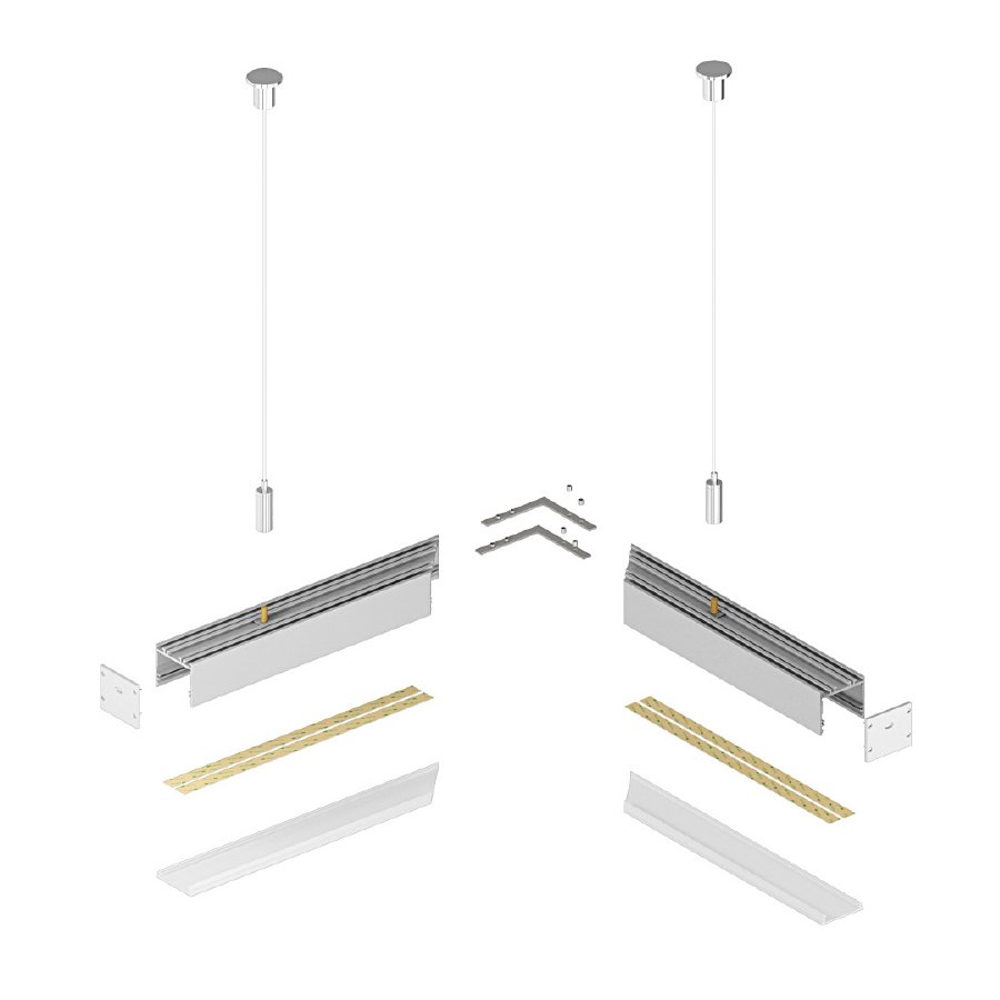 Profil aluminiu LED aplicat P22-3 argintiu anodizat [8]