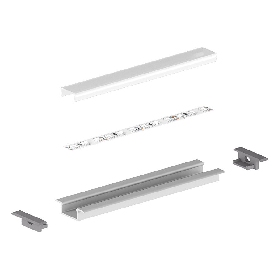 Profil aluminiu LED încastrat P6-2 argintiu anodizat [5]