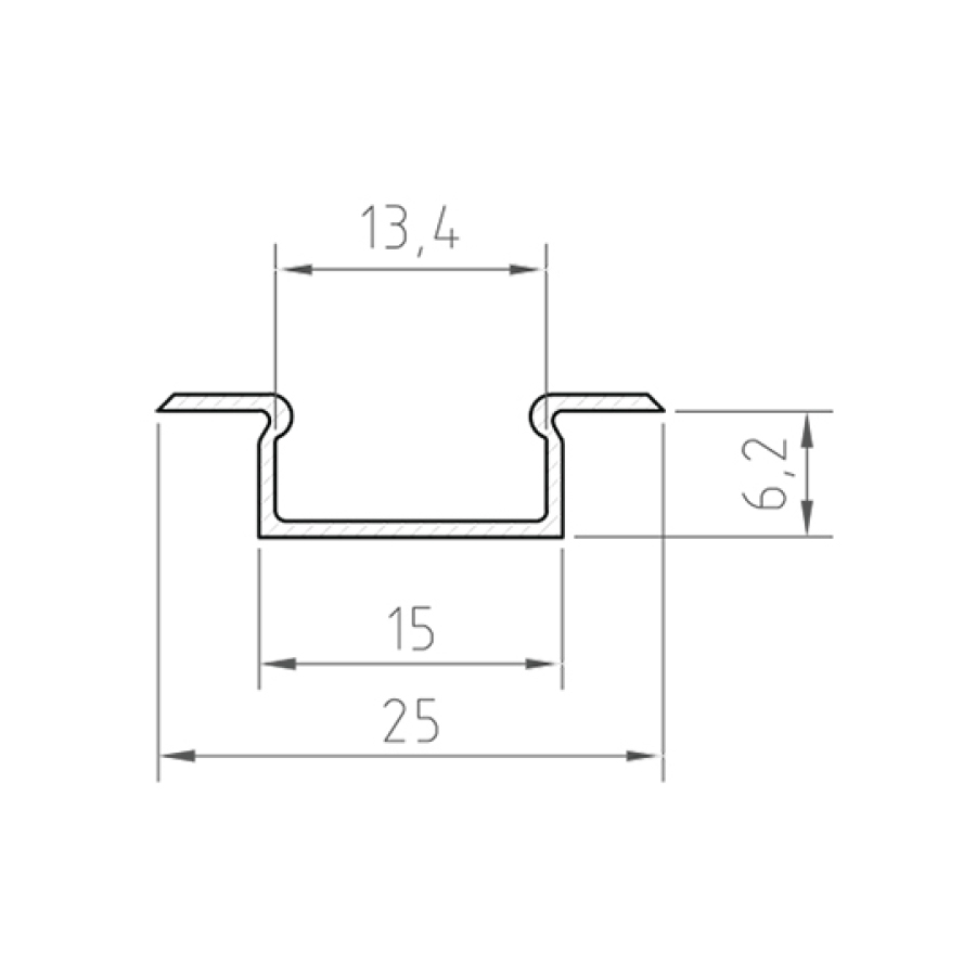 Profil aluminiu LED încastrat P6-2 argintiu anodizat [3]