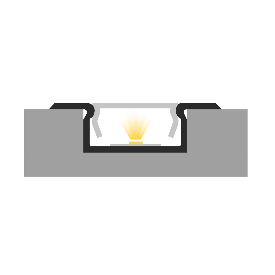 Profil aluminiu LED încastrat P6-2 argintiu anodizat [4]