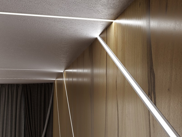 Profil aluminiu LED încastrat P18-2 negru [6]