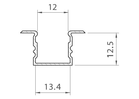 Profil aluminiu LED încastrat P18-2 negru [2]