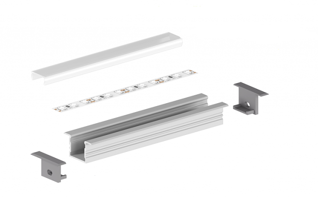 Profil aluminiu LED încastrat P18-2 negru [3]