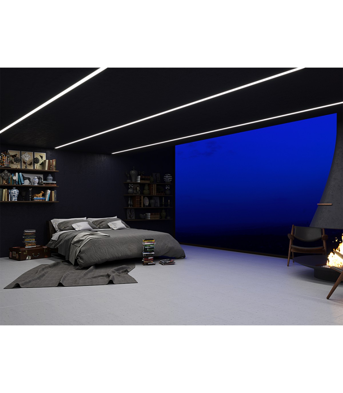 Profil aluminiu LED încastrat P21-1 negru [5]