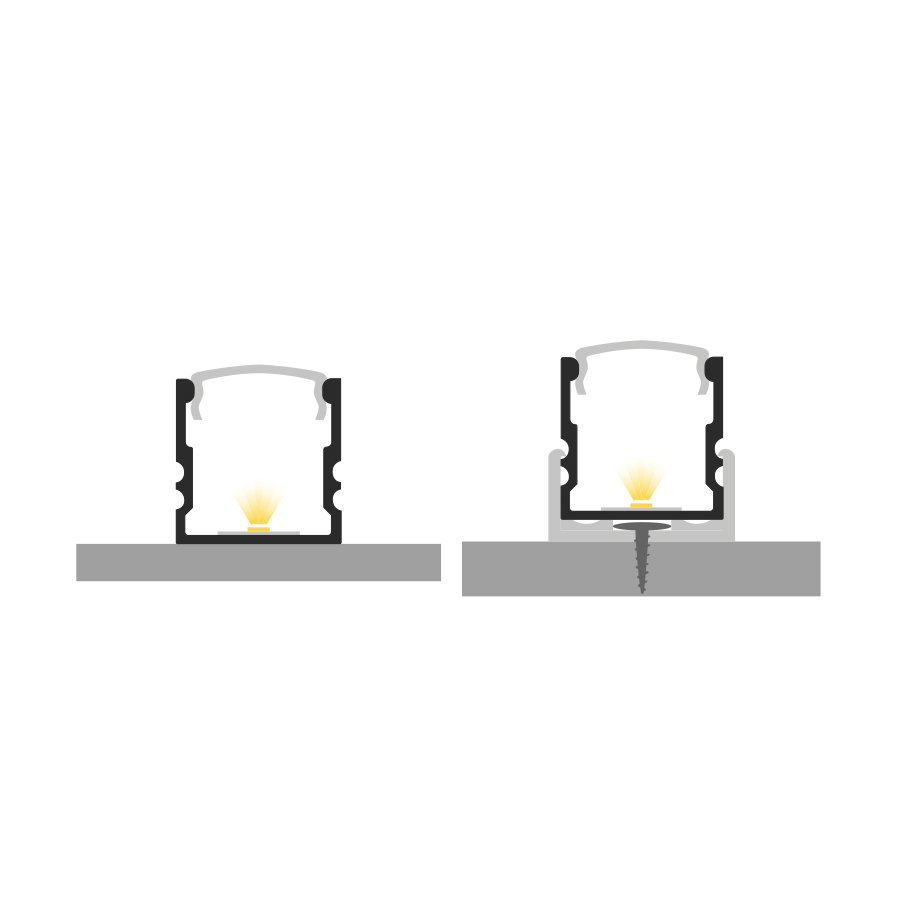 Profil aluminiu LED aplicat P5-1 negru [4]