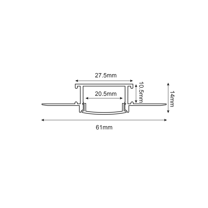 Profil aluminiu LED pentru rigips P125FL [2]