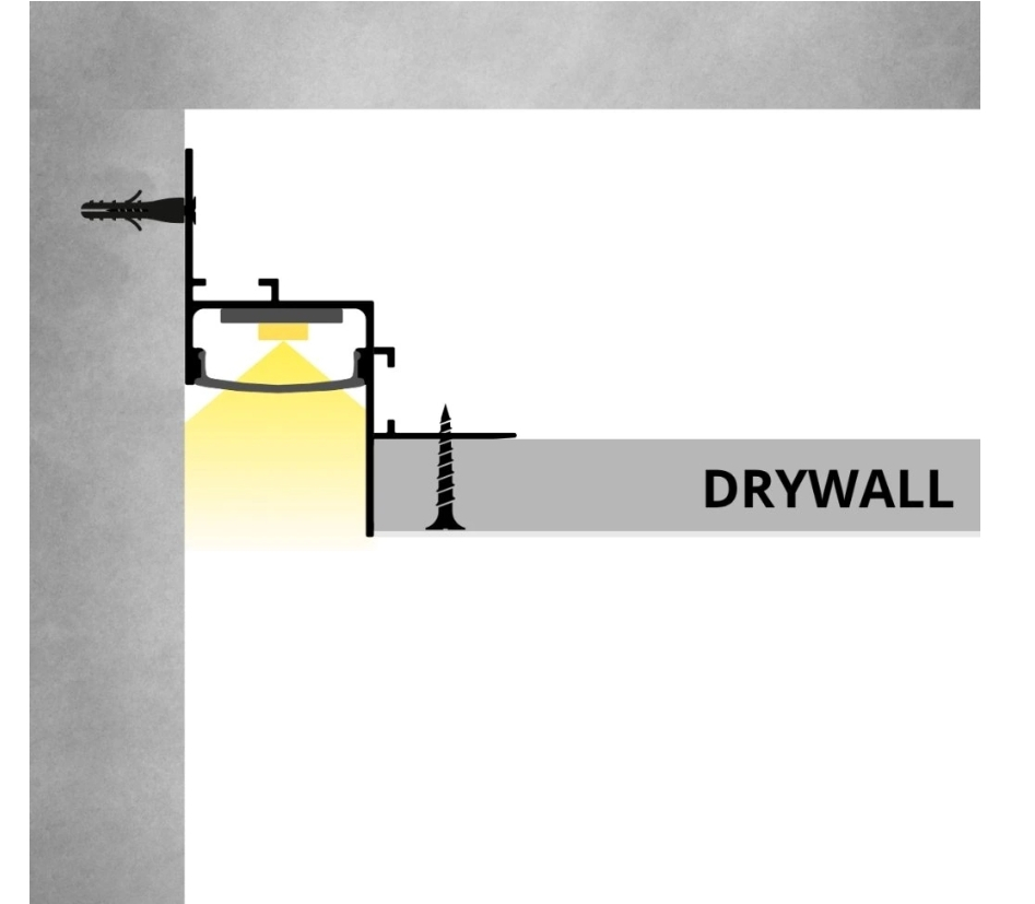 Profil aluminiu LED pentru rigips alb [3]