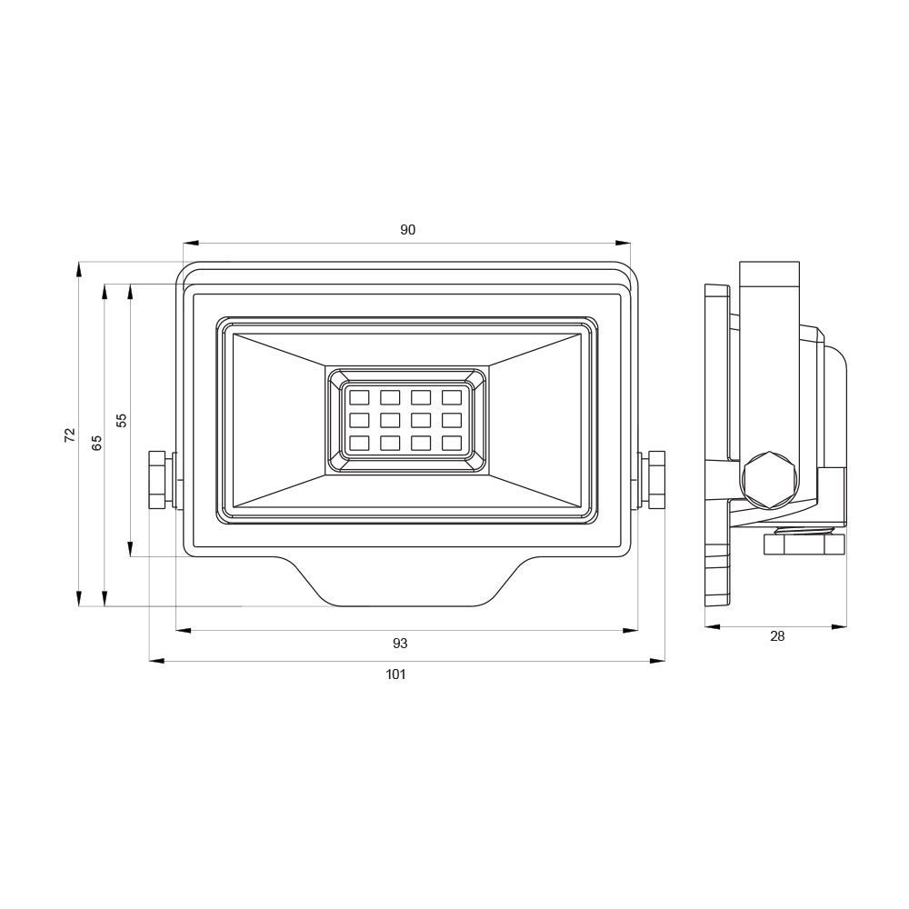 Proiector LED 10W • 900lm • 6400K • IP65 • 110° - RICH LED, negru [2]