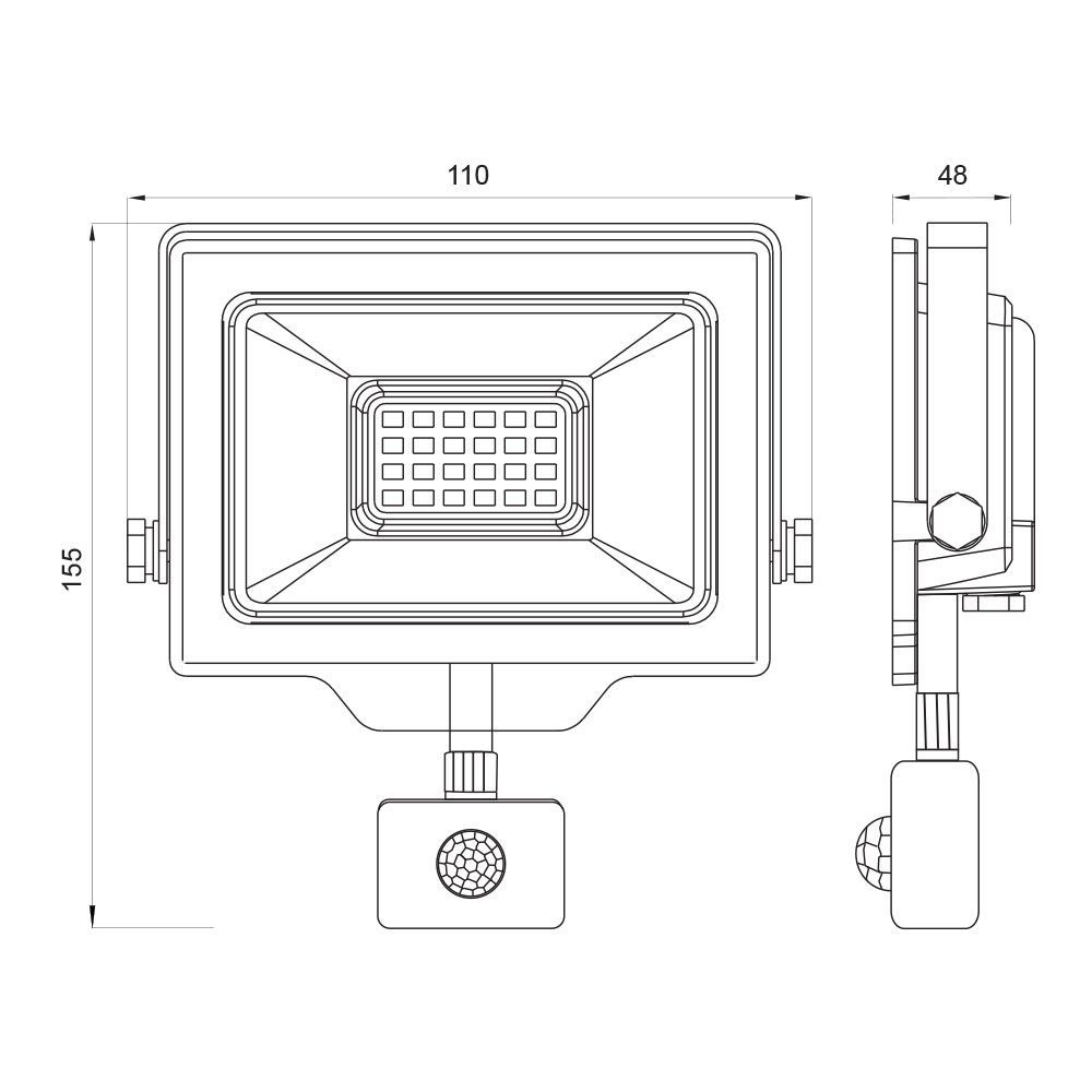 Proiector LED cu senzor de mișcare 20W • 1800lm • 6400K • IP44 • 110° - SHIFT LED, negru [2]
