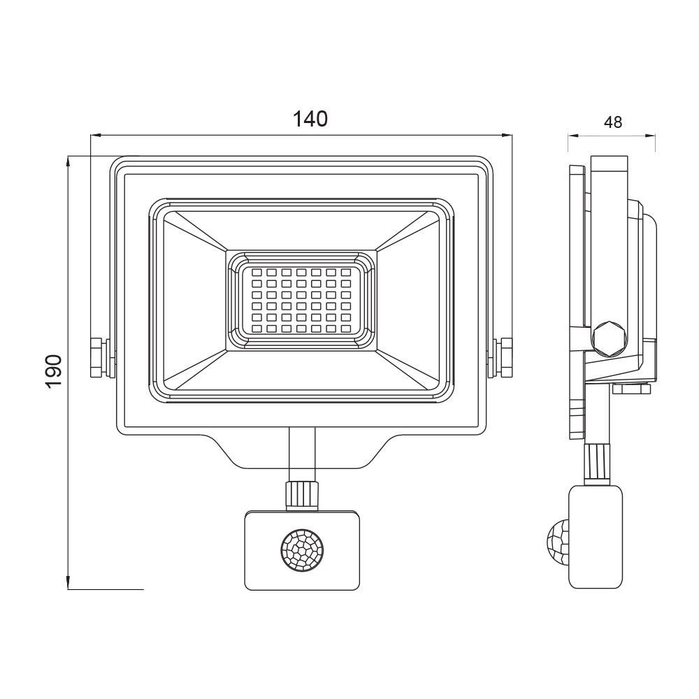Proiector LED cu senzor de mișcare 30W • 2700lm • 6400K • IP44 • 110° - SHIFT LED, negru [2]