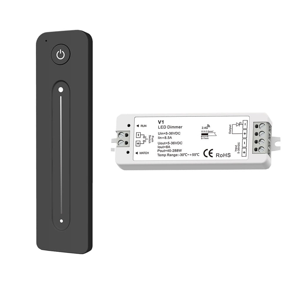 Set dimmer LED monocolor • 1 zonă, cu telecomandă și receptor [1]