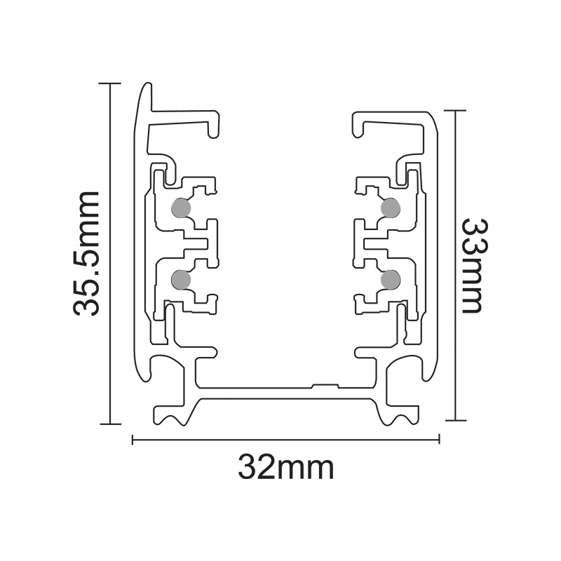 Șină de 220V cu 3 faze 2000 mm • 3 faze - negru [2]