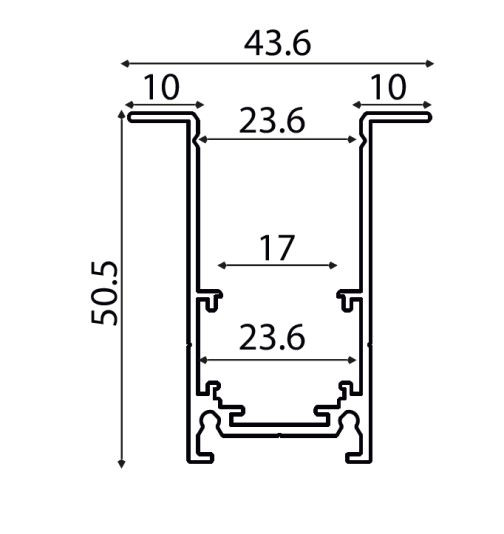 Șină magnetică încastrată 48V • 2m - negru [2]