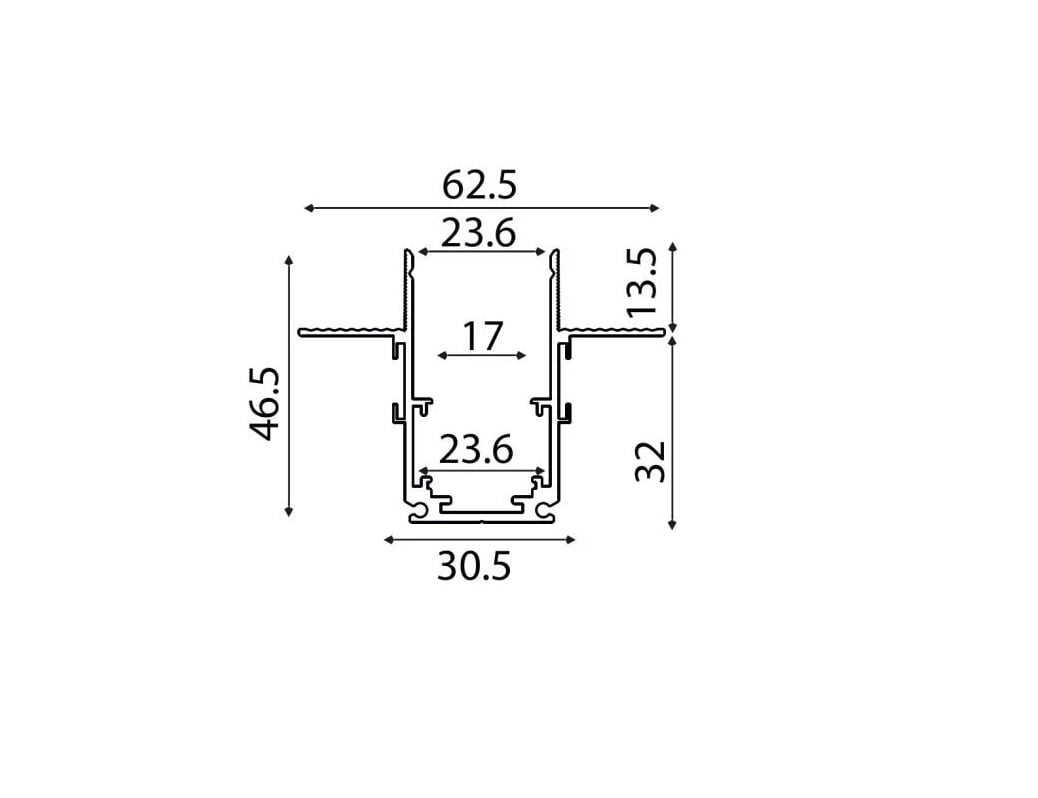 Șină magnetică încastrată 48V • 3m - alb [4]