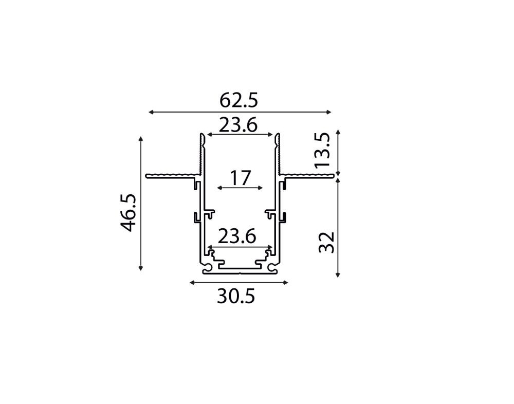 Șină magnetică trimless 48V • 3m - negru [2]