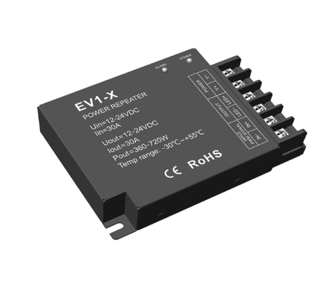Amplificatoare și splittere - Amplificator LED monocolor • 12-24V • 30A - EV1-X