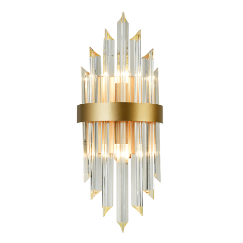 Aplice - Aplică LED de perete Cristal 22 cm × H54 cm - auriu
