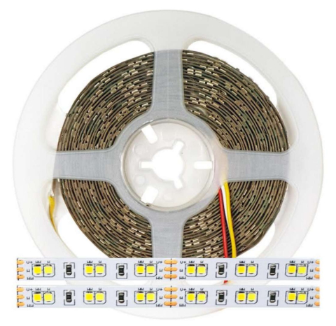 Bandă LED 12V - Banda LED 120 LED/m 12V 2700K IP20 - rolă pe fundal alb