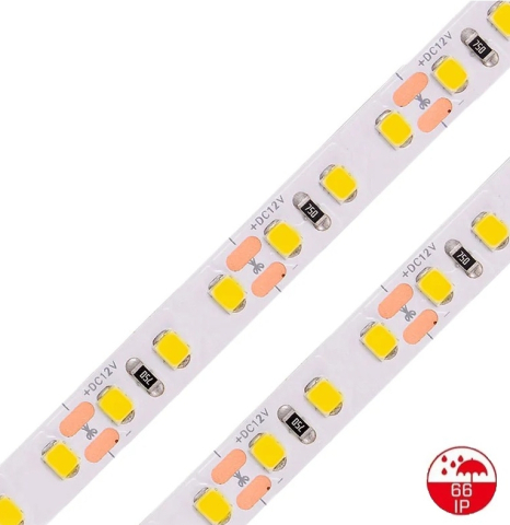 Bandă LED 12V - Banda LED 120 LED/m 12V 6000K IP66 - rolă pe fundal alb