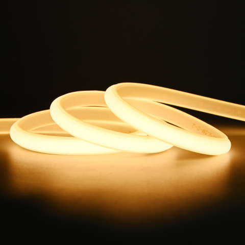 Bandă LED COB - Banda LED COB 288 LED/m 220V 3000K IP67 - rolă pe fundal alb