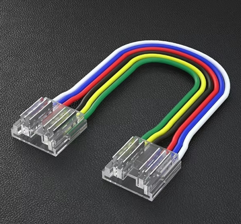 Accesorii bandă LED - Conector cu cablu banda led cob RGBCCT 6PIN 12mm 5.5A - accesoriu bandă LED