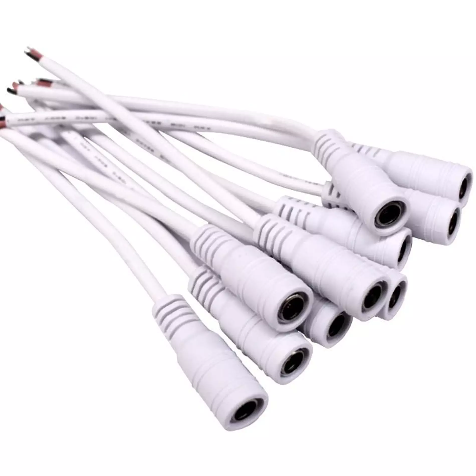 Conectori bandă LED - Conector DC pe cablu 5.5/2.1mm ALB - accesoriu bandă LED