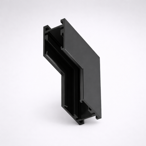 Iluminat pe șină magnetică - Conector de colț pentru șină magnetică aplicată 24V slim • 90° - negru (AS05-SMT-LV)