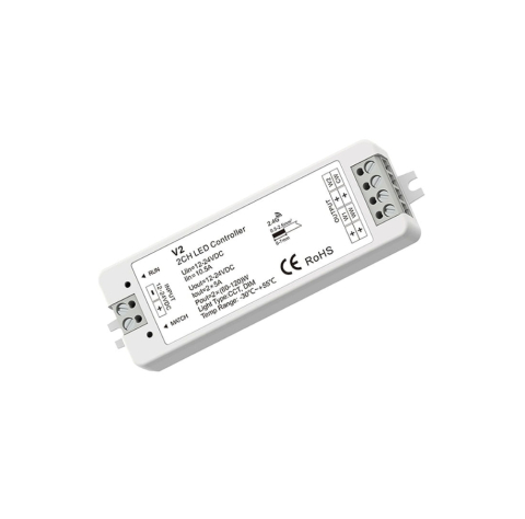 Controlere și receptoare - Controler LED CCT (alb reglabil) • 12-24V • 2×5A - V2