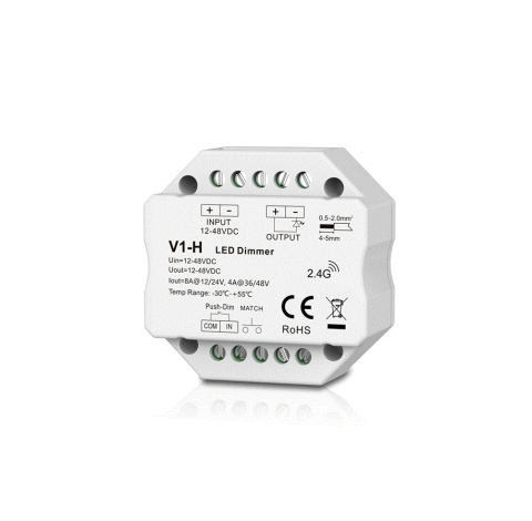Controlere și receptoare - Controler LED monocolor • 12-48V • 8A - V1-H